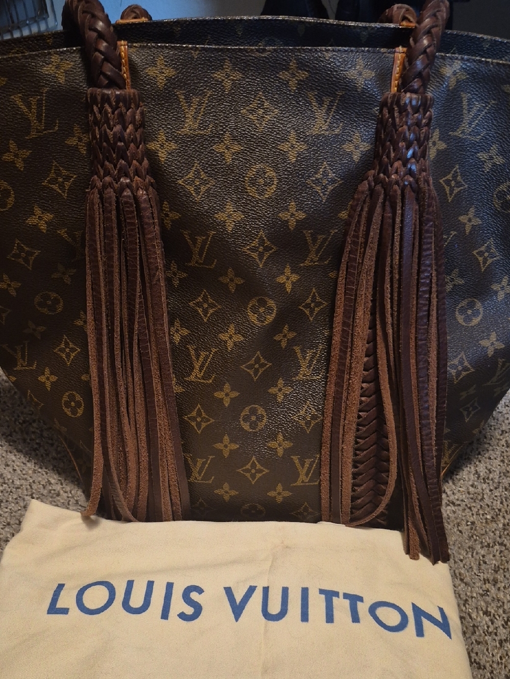 Louis Vuitton Monogram Canvas Tote with Braided Fringe in Brown